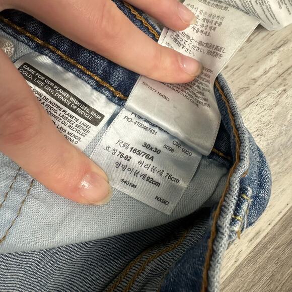 Levis 512 Mid Wash Faded Blue Mens 30x30 Slim‎ Tapered Fit Stretch Jeans Red Tab - Picture 5 of 13